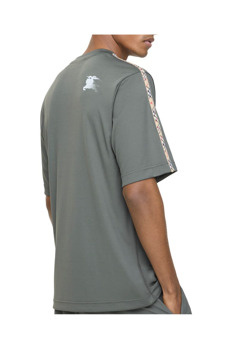Check Trim Jersey T-shirt, Alternate, color, Mid grey