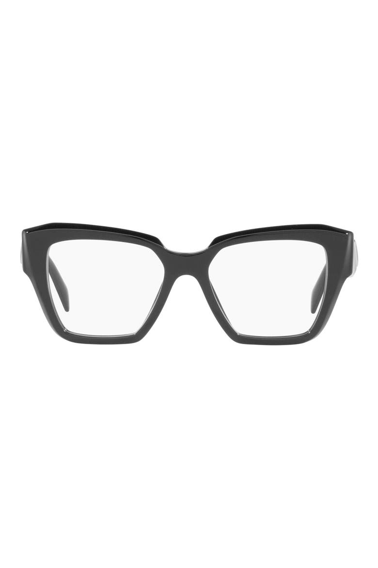 49mm Small Square Optical Glasses, Main, color, BLACK