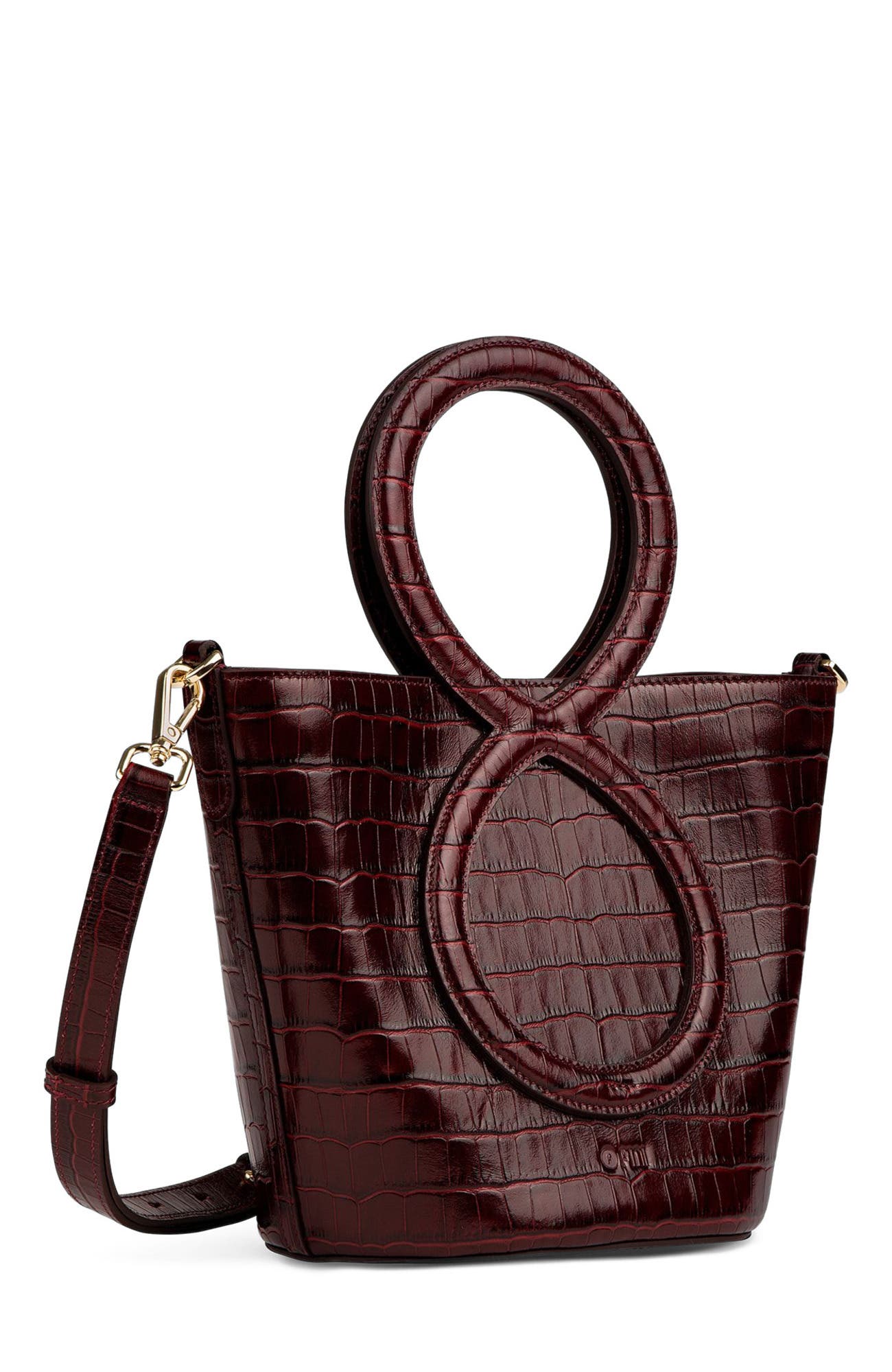 Infinity Bag - Burgundy Croc Embossed, Alternate, color, Burgundy