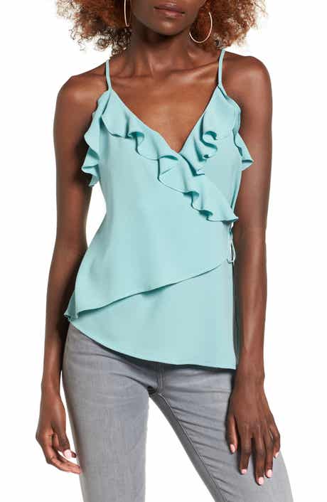 Leith Wrap Front Ruffle Tank