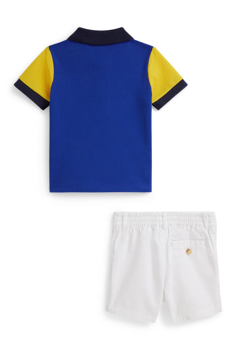 Banner Polo Shirt & Shorts Set, Alternate, color, BLUE MULTI