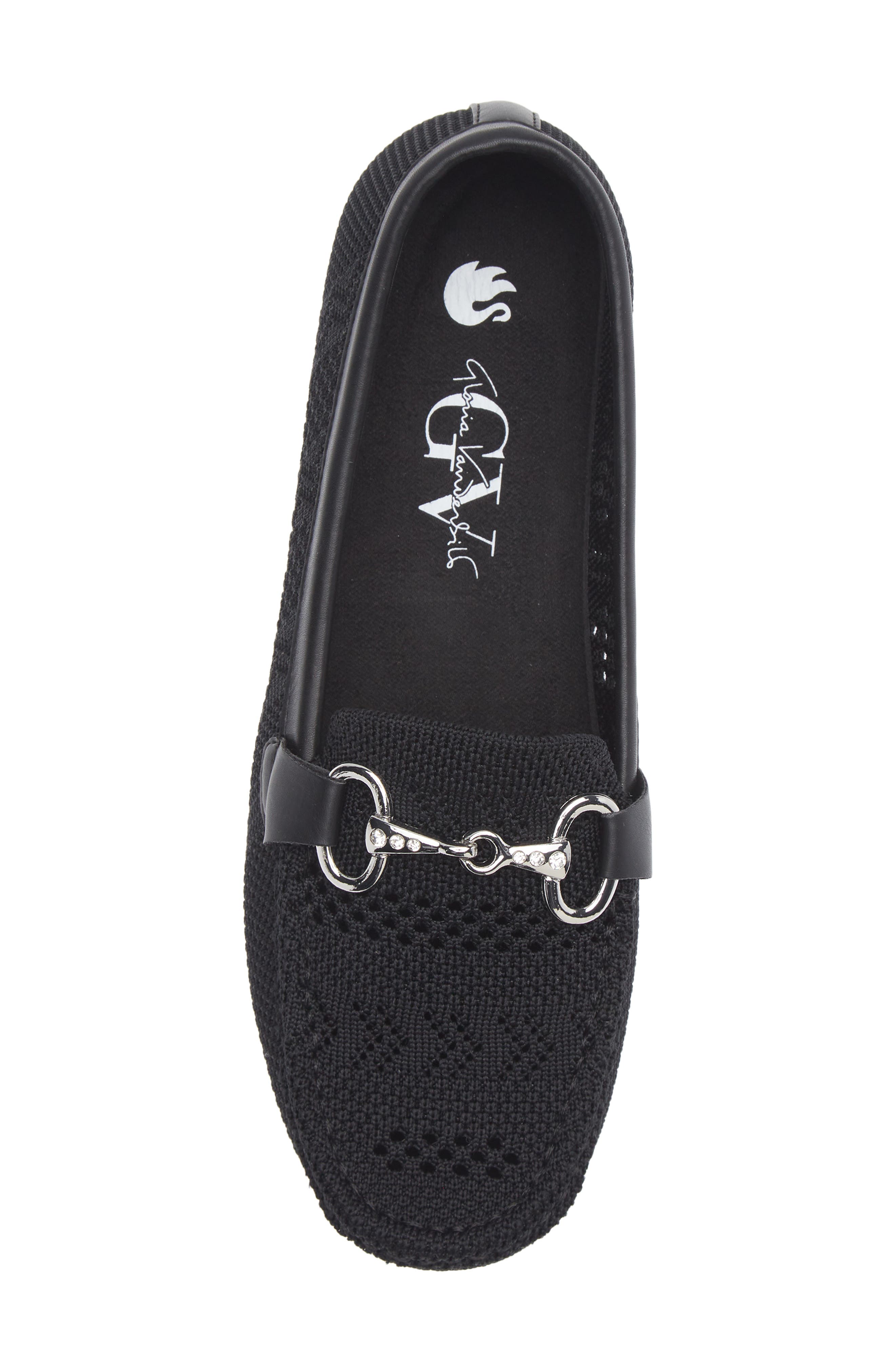 GLORIA VANDERBILT Tristan Rhinestone Bit Knit Loafer, Alternate, color, Black