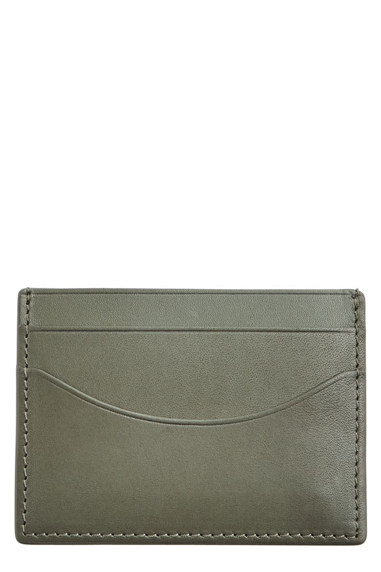 'Torben' Leather Card Case, Main, color, AGAVE