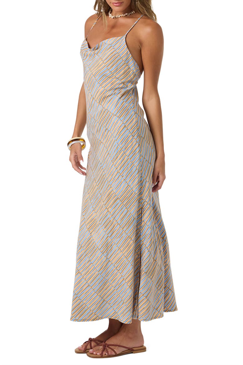 Holly Stripe Maxi Dress, Alternate, color, DARK KHAKI