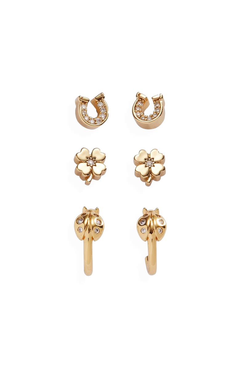 Alex and Ani Love Luck Stud Set, Main, color, Gold