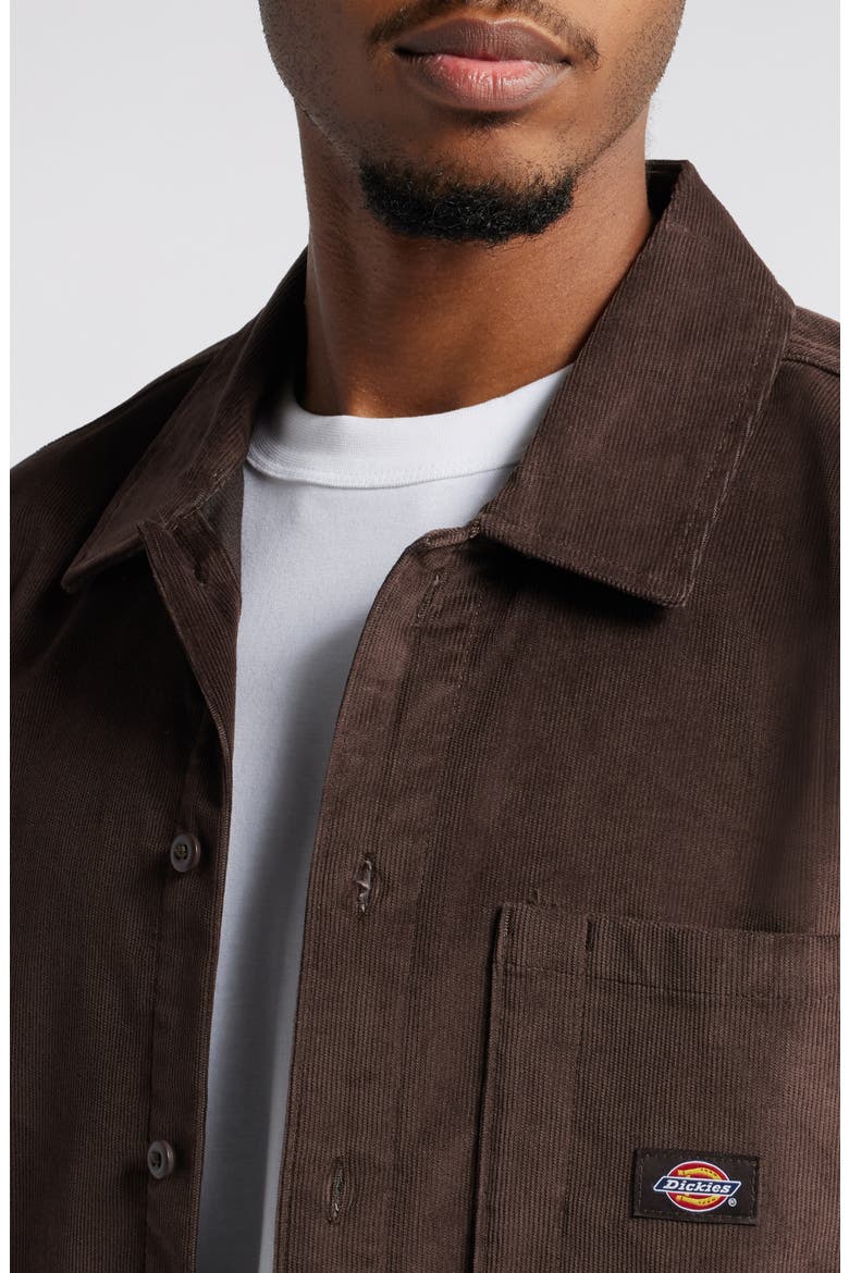 Corduroy Button-Up Shirt, Alternate, color, CHOCOLATE BROWN