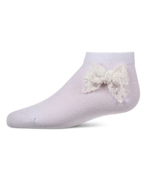 Fashion Ankle Sock with Floral Lace Bow