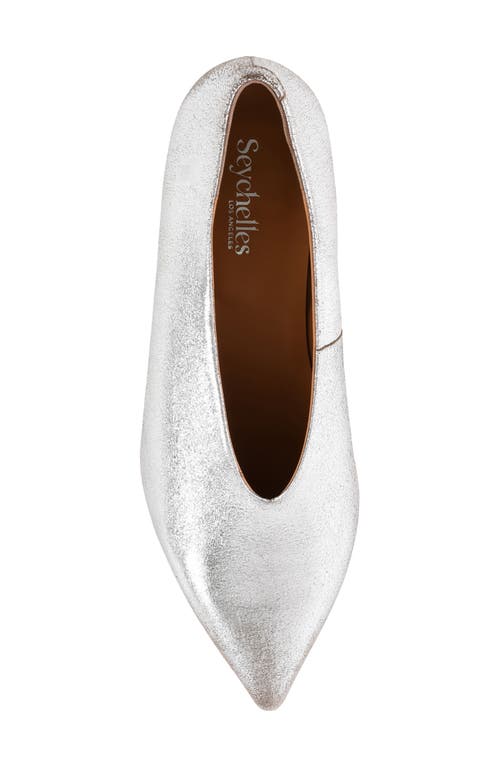 Seychelles Libertine Pointed Toe Kitten Heel Pump In Silver