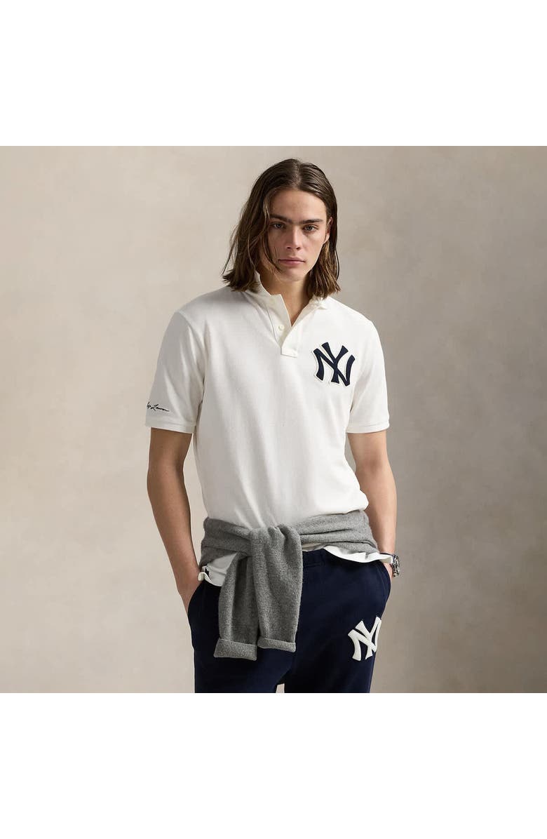 Polo Ralph Lauren White Yankees  Polo Shirt, Alternate, color, 