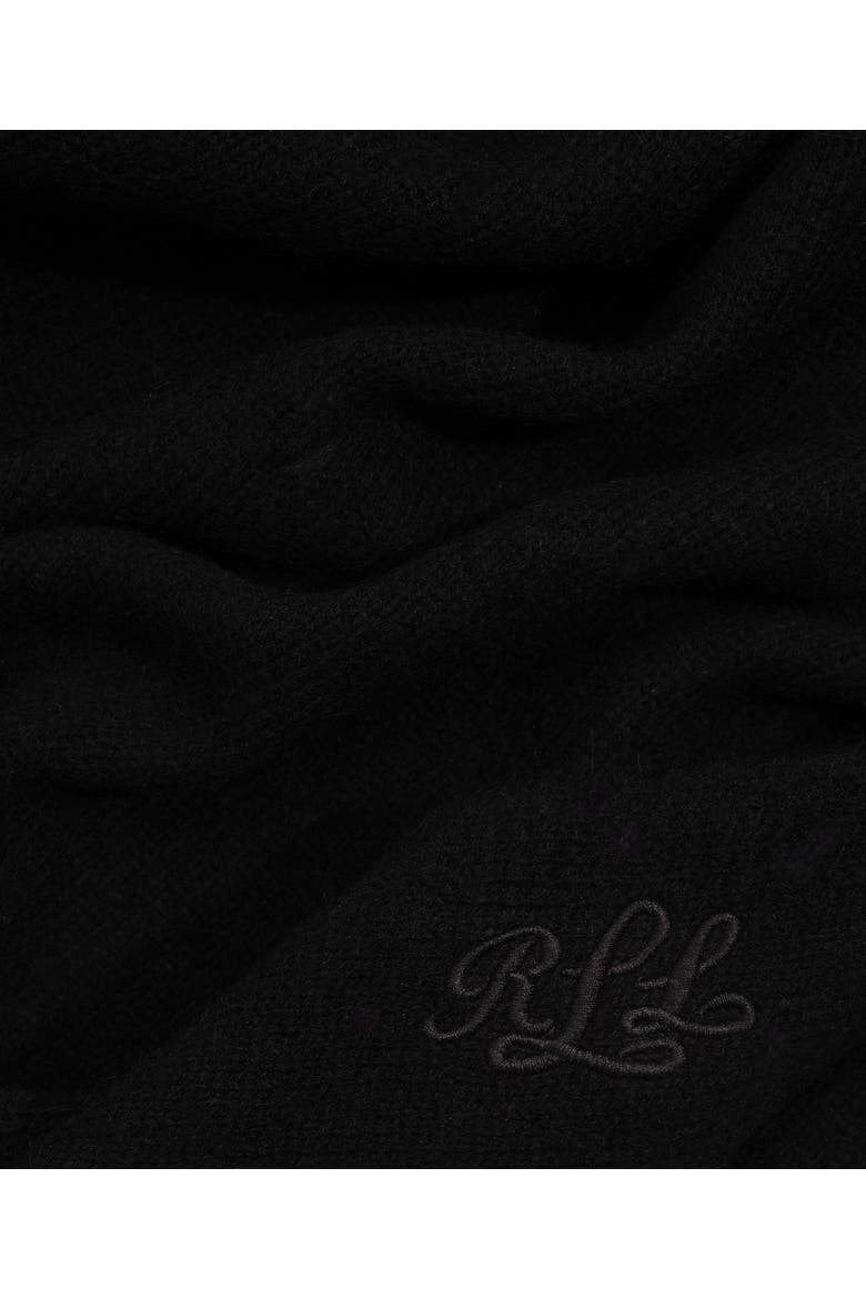 knit triangle scarf, Alternate, color, black
