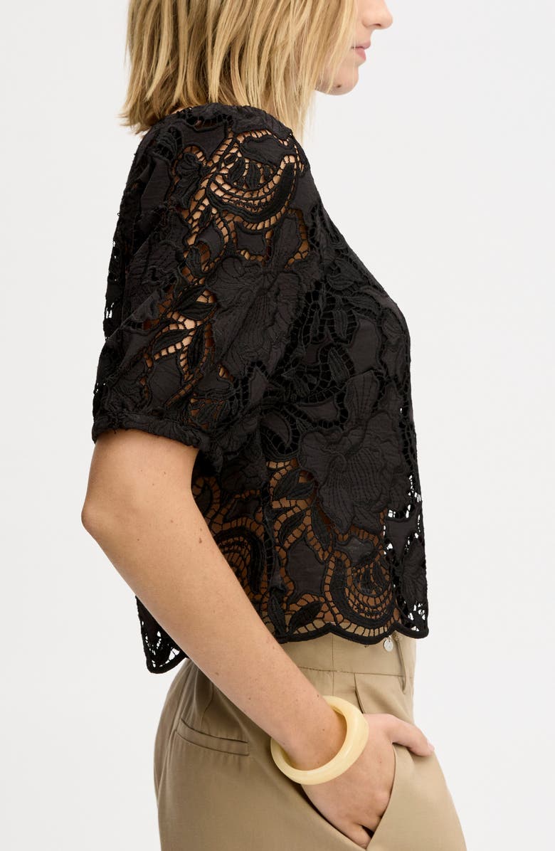 Sam Edelman Lace Top, Alternate, color, True Black