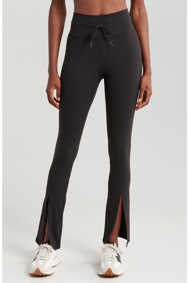 Daily Split Flare Pants, Main, color, BLACK