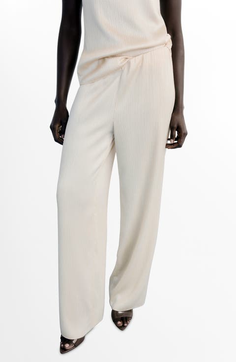 Pleated Pull-On Pants