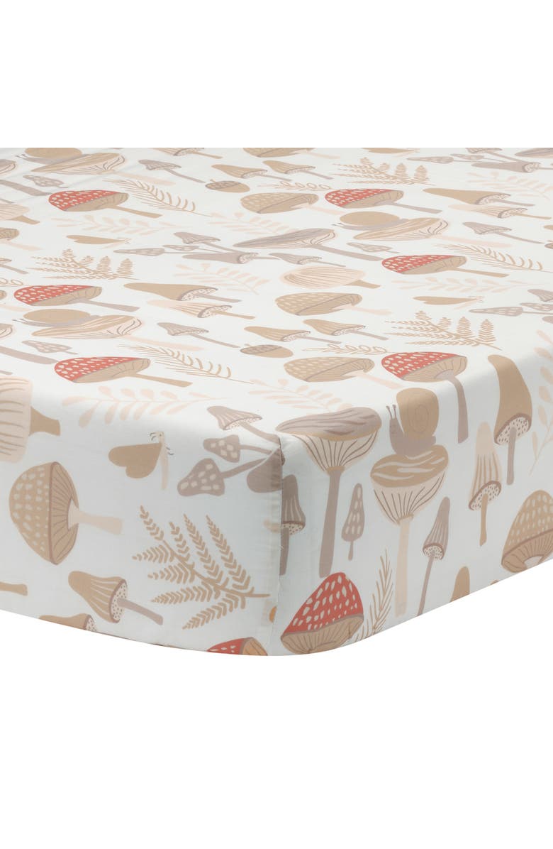 Lambs & Ivy Mushroom Meadow 3-Piece Organic Cotton Infant Baby Crib Bedding Set, Alternate, color, Multicolor