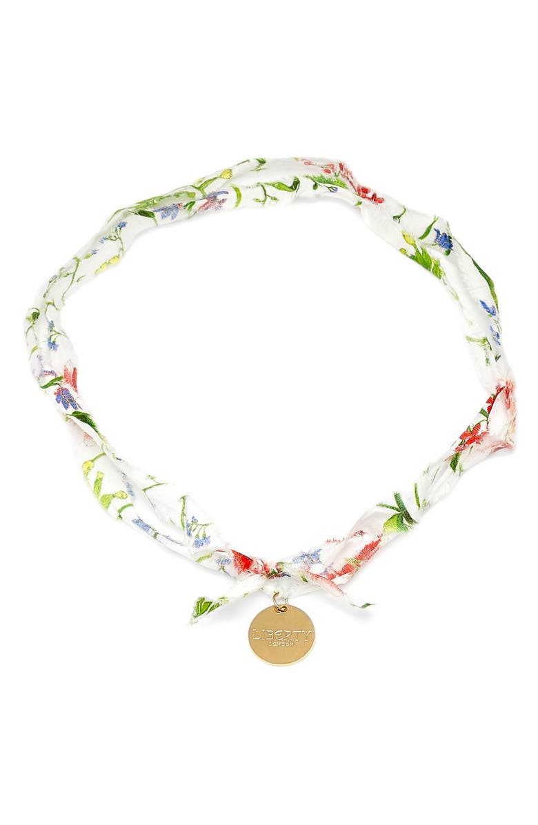 Flowers of Liberty Floral Print Charm Necklace, Main, color, 