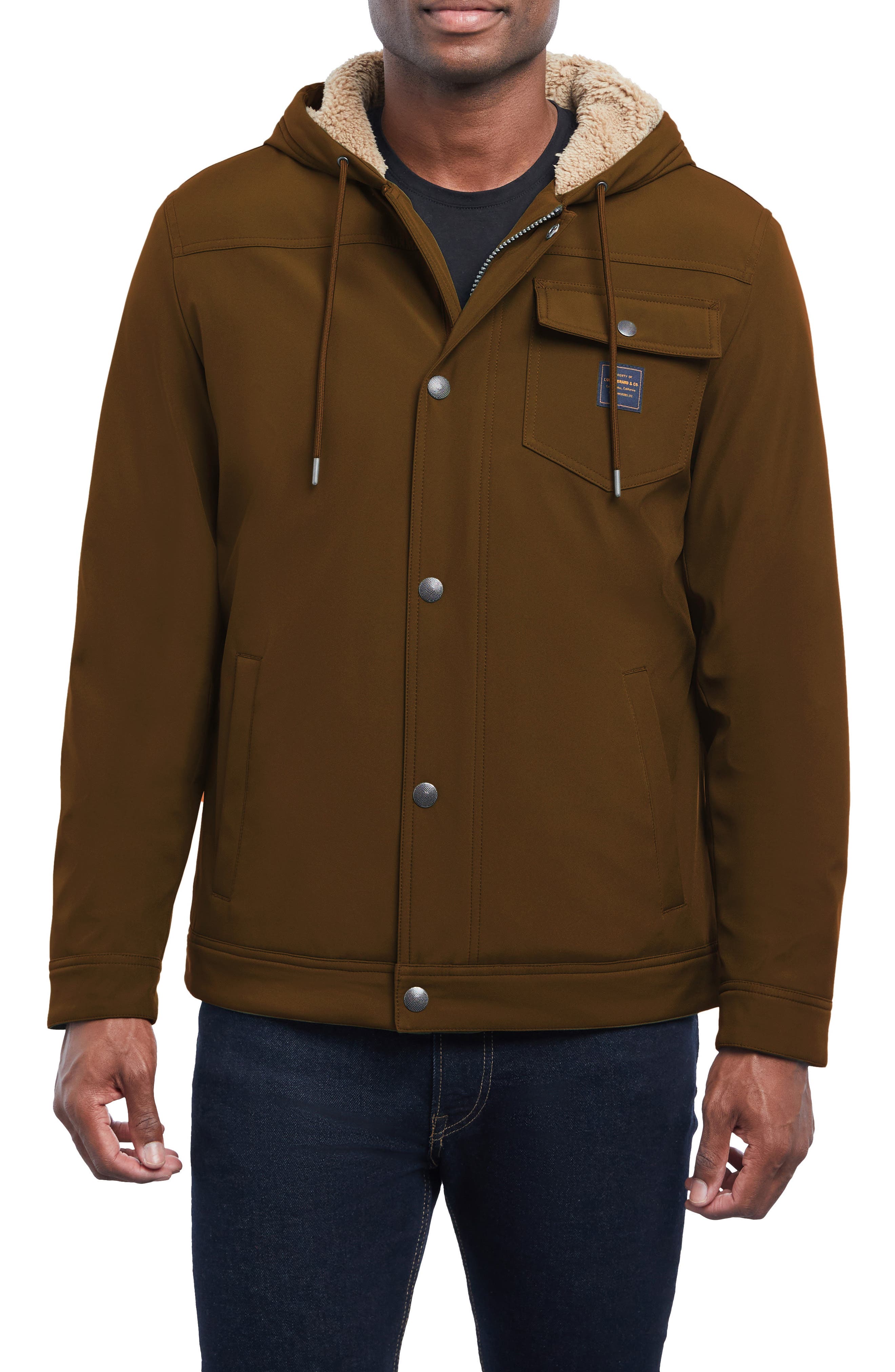 Lucky Brand Loki Workwear Soft Shell Faux Shearling Jacket