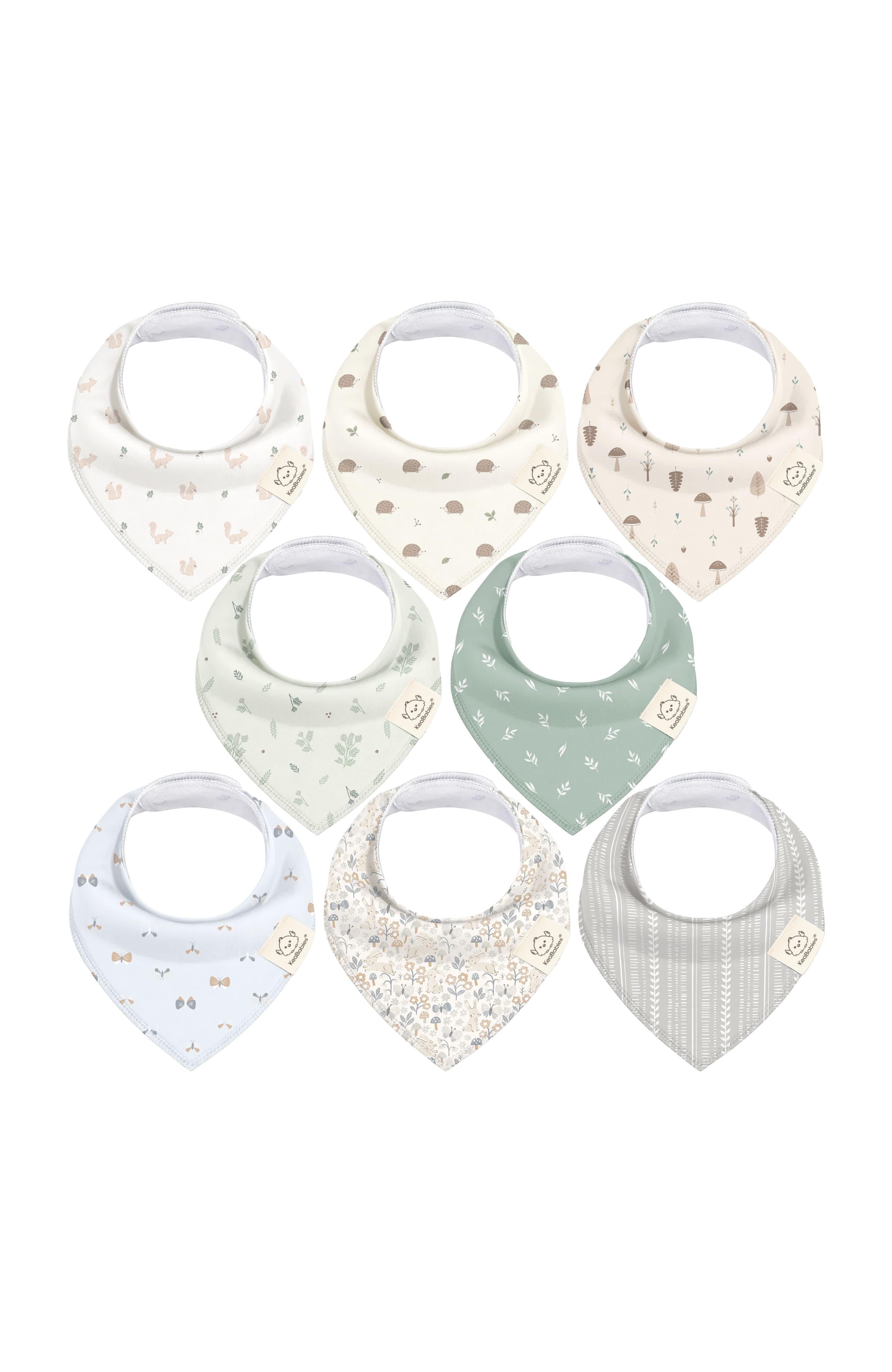 KeaBabies 8-Pack Organic Bandana Bibs in Prairie 