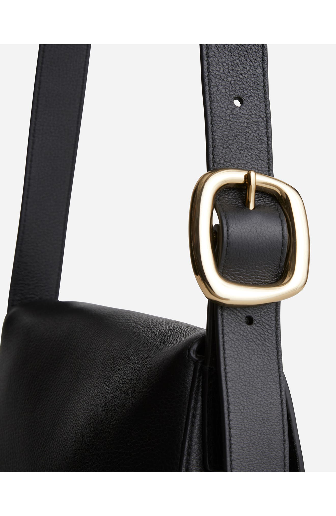 Madewell The Sculptural Buckle Leather Crossbody Bag, Alternate, color, 