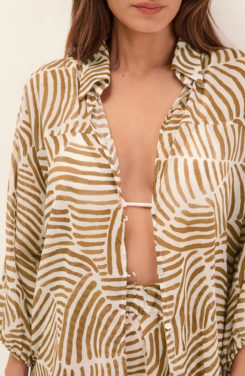 ViX Paula Hermanny Moana Cover-Up Shirt, Alternate, color, Multi