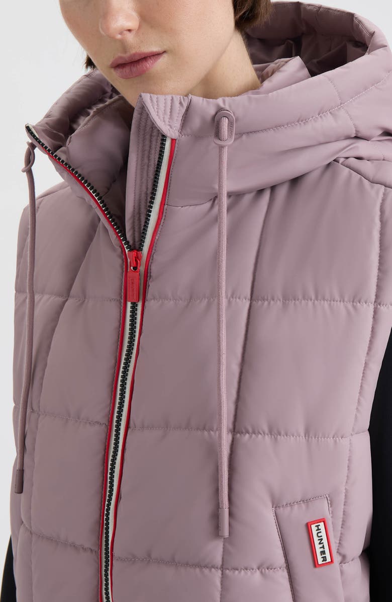 Hunter Lindsey Quilted Coated Water Repellent Vest, Alternate, color, Dusty Lilac