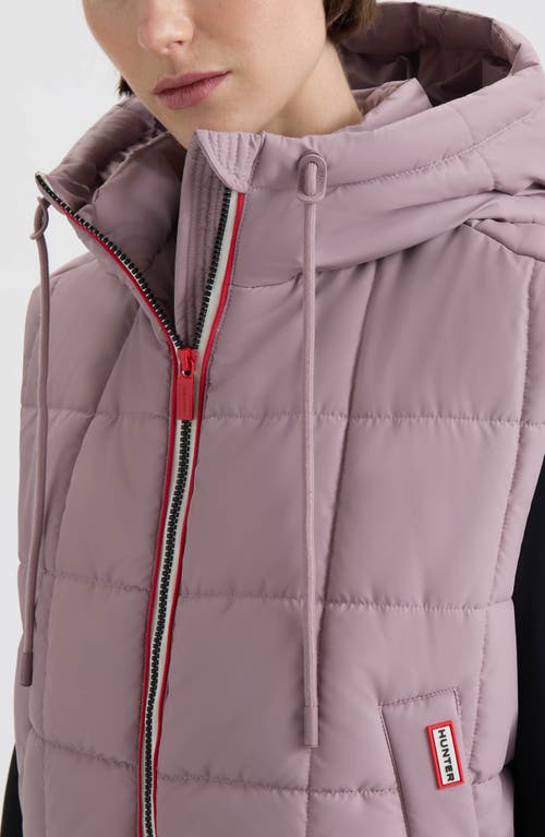 Hunter Lindsey Quilted Coated Water Repellent Vest In Neutral