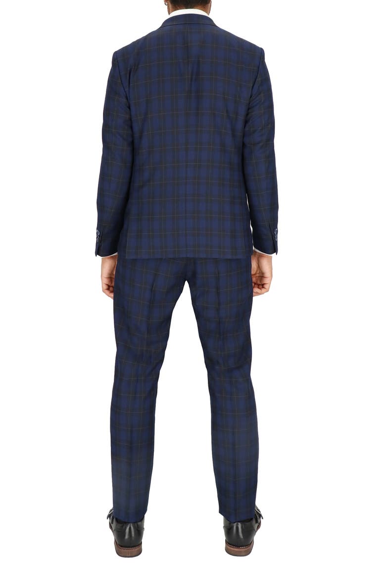 Modern Fit Navy Plaid Two-Piece Suit, Alternate, color, NAVY PLAID