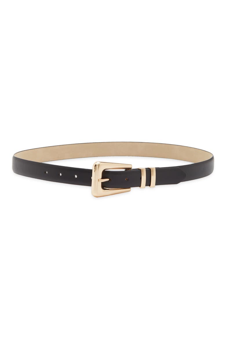 Modern Buckle Belt, Main, color, BLACK GOLD