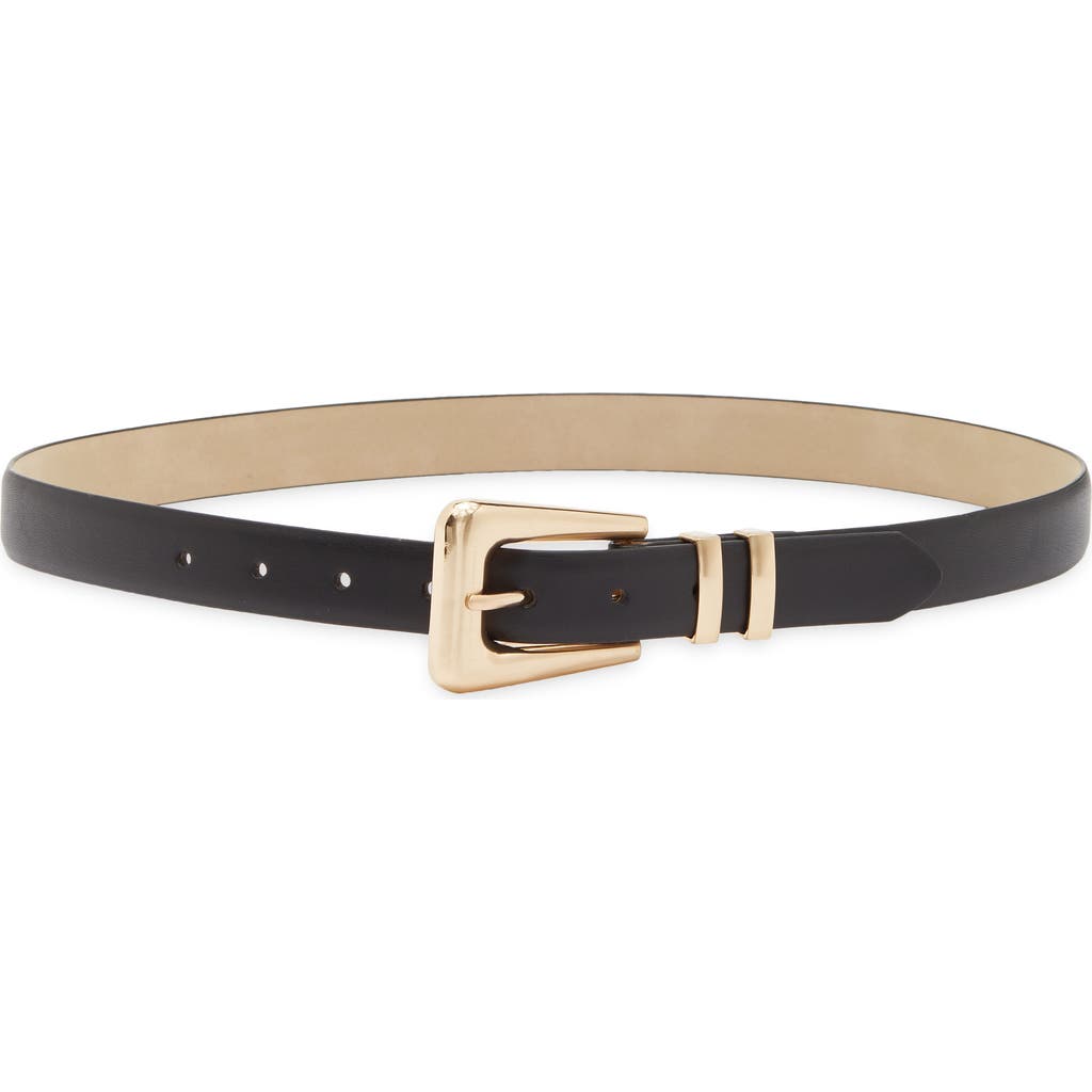 Nine West Modern Buckle Belt in Black Gold at Nordstrom Rack, Size X-Large