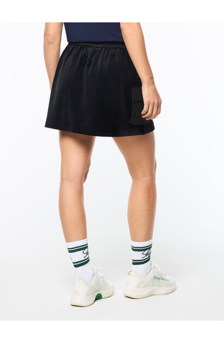 Sergio Tacchini Adele Velour Skirt, Alternate, color, Black Beauty