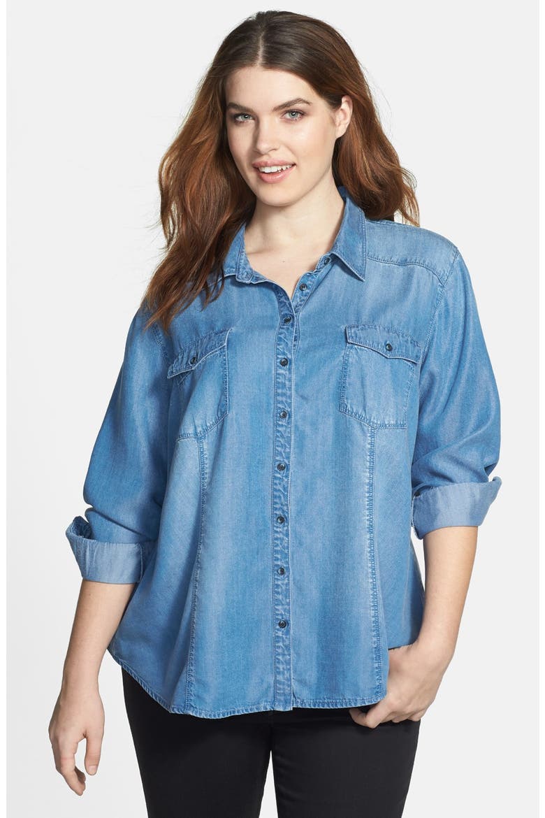 Chambray Shirt, Main, color, BLUE CHAMBRAY