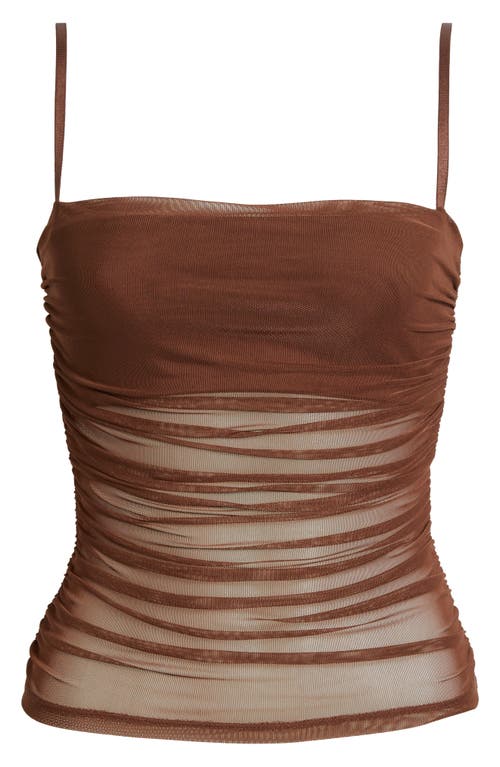 Open Edit Ruched Mesh Camisole