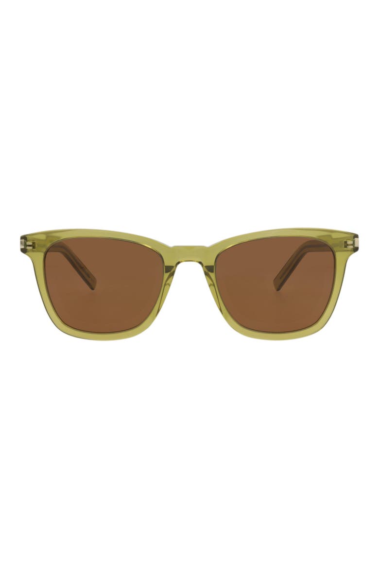 50mm Square Sunglasses, Main, color, GREEN GREEN BROWN