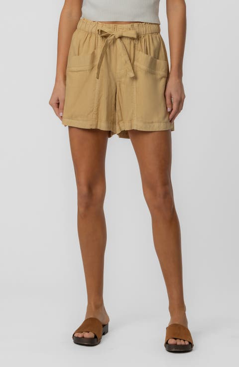 Preston High Waist Linen Blend Shorts