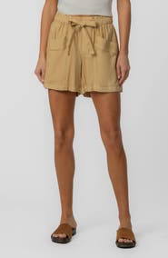 KUT from the Kloth Preston High Waist Linen Blend Shorts