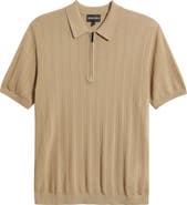 Emporio Armani Textured Quarter Zip Polo