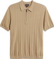 Emporio Armani Textured Quarter Zip Polo