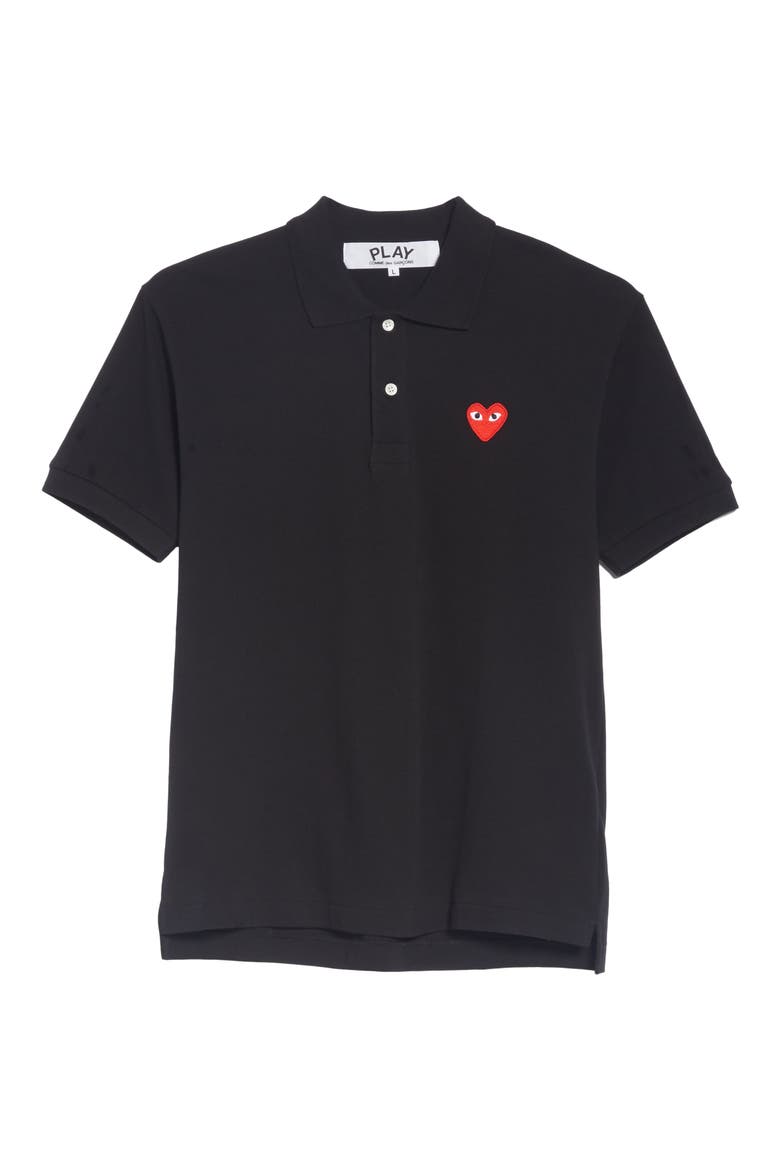 Heart Logo Slim Fit Polo, Alternate, color, BLACK
