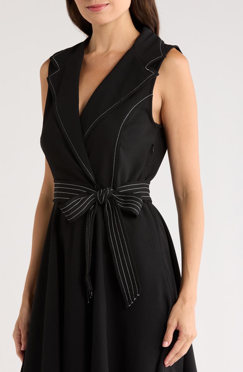 Halogen<sup>®</sup> Topstitch Detail Sleeveless Dress, Alternate, color, Rich Black