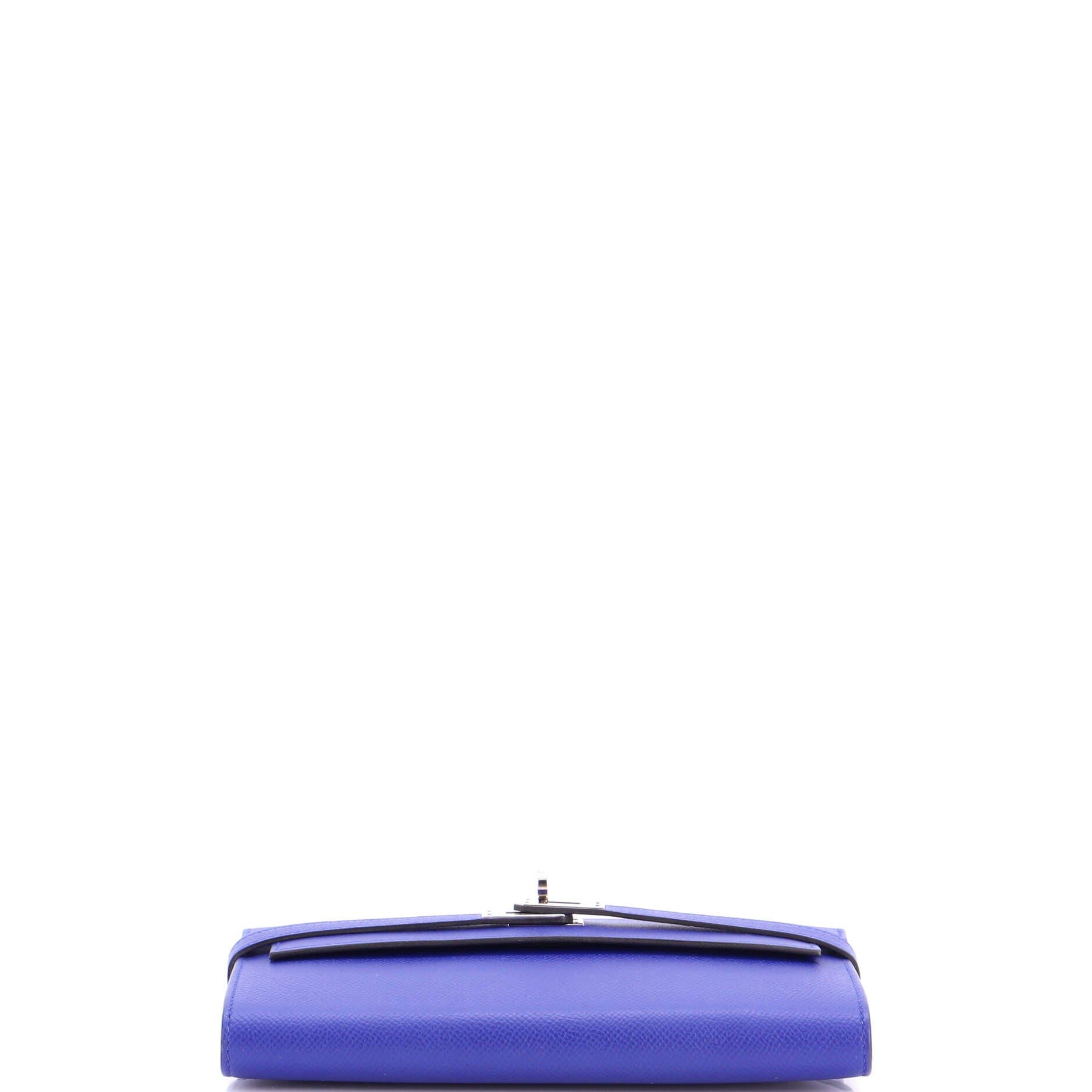 Kelly Wallet Epsom Long, Alternate, color, Bleu Electrique