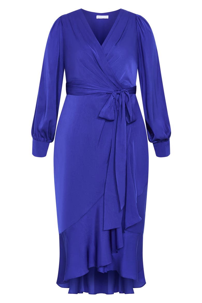 Ophelia Long Sleeve Faux Wrap Maxi Dress, Alternate, color, COBALT