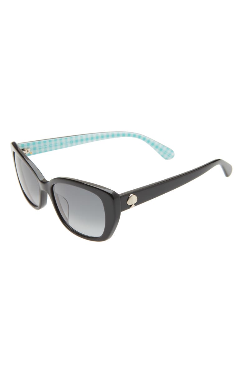 Kate Spade New York kenzie 53mm oval sunglasses, Alternate, color, Black Green / Grey Shaded