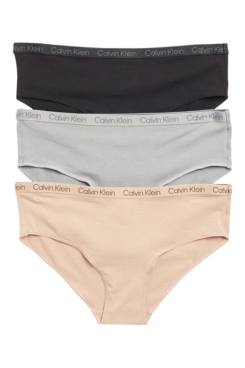 3-Pack Assorted Modal Hipster Briefs, Main, color, BIEGE/ BLACK/ WOLF