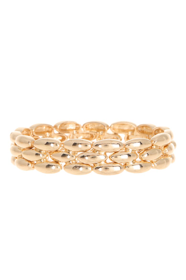 Oval Link Stretch Bracelet, Main, color, GOLD