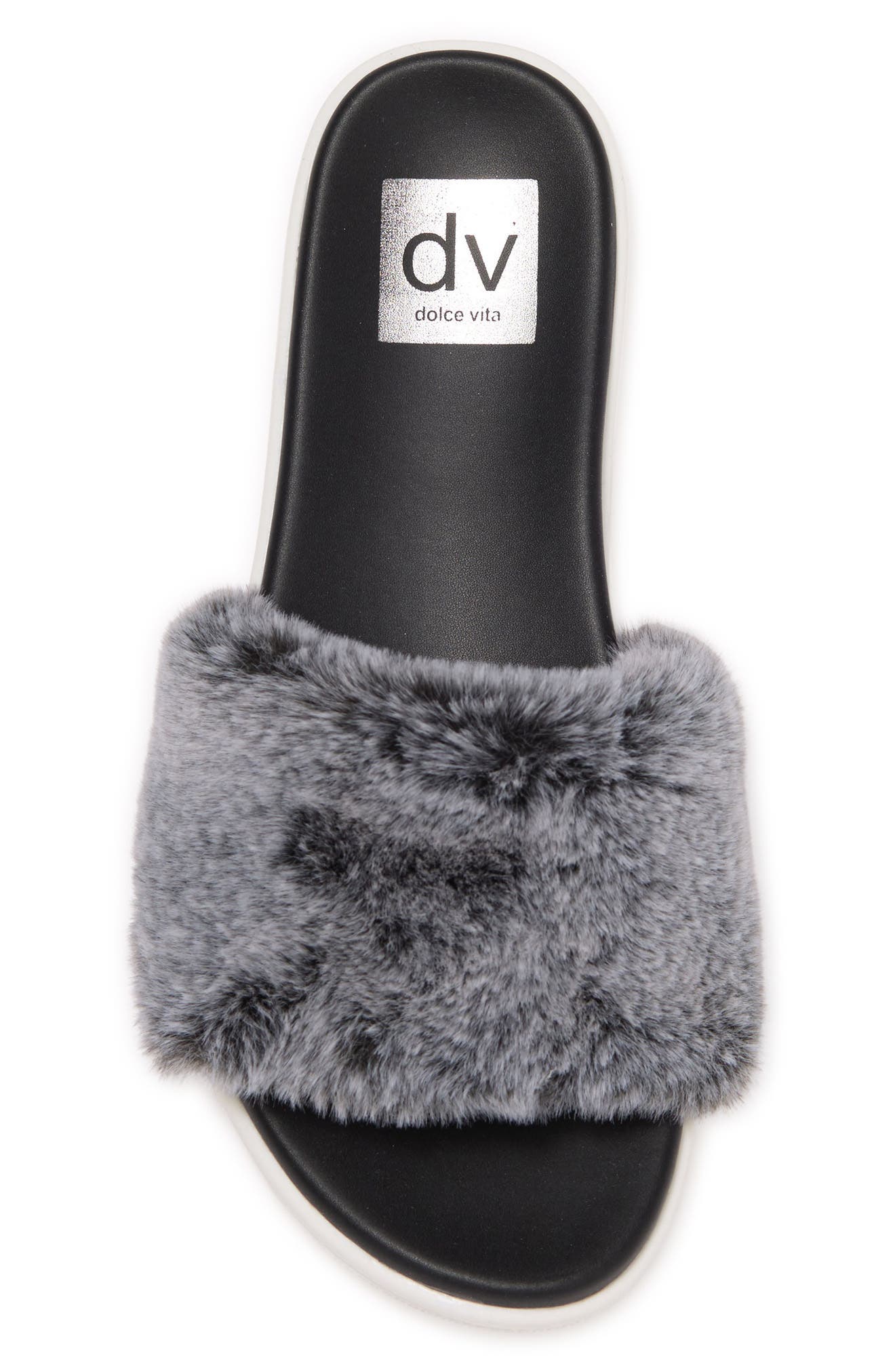 DV by Dolce Vita Faux Fur Slide Sandal, Alternate, color, 