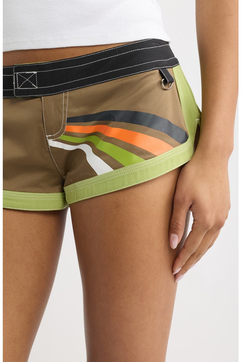LDN Beaded Micro Board Shorts, Alternate, color, BROWN