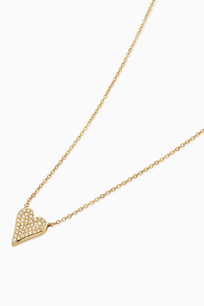 14K Yellow Gold Radiant Diamond Heart Pendant Necklace, Alternate, color, Yellow Gold