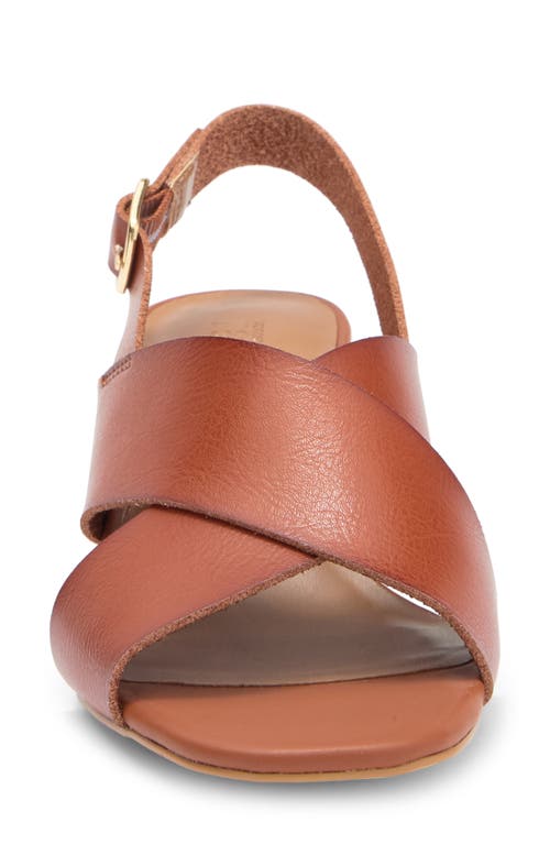 Nordstrom Rack Lyon Block Heel Slingback Sandal In Brown Raisin
