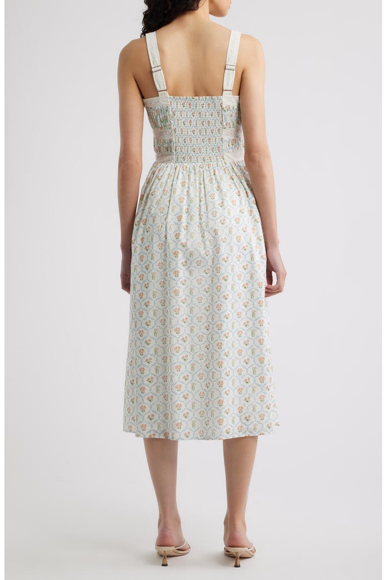 Kimiko Midi Dress, Alternate, color, PEACH PEONY