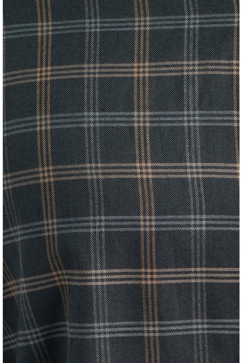 Plaid Heathered Cotton Button-Up Shirt, Alternate, color, CHARCOAL/TAN GRID CHECK
