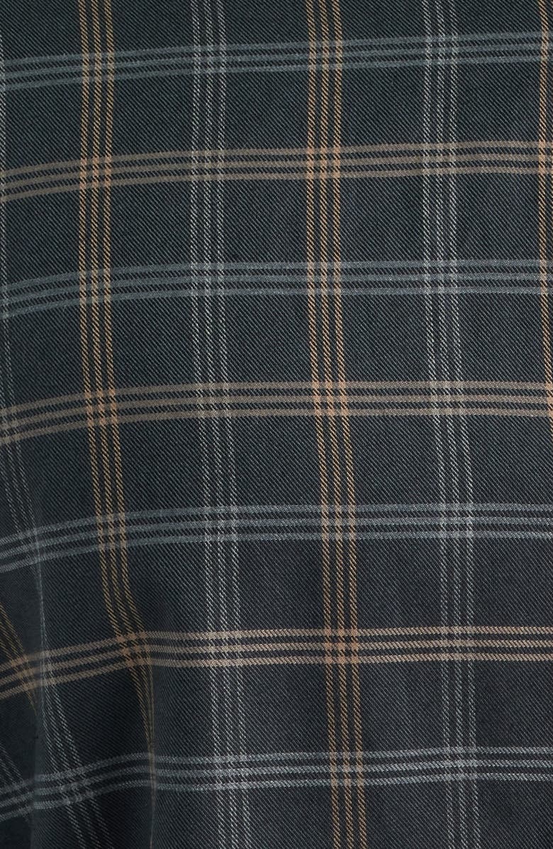 Johnston & Murphy Plaid Heathered Cotton Button-Up Shirt, Alternate, color, Charcoal/Tan Grid Check